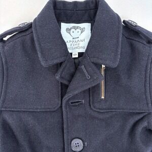 Appaman Wool Tailoring Wool Peacoat Navy Toddler Patch Unisex Sz 4T